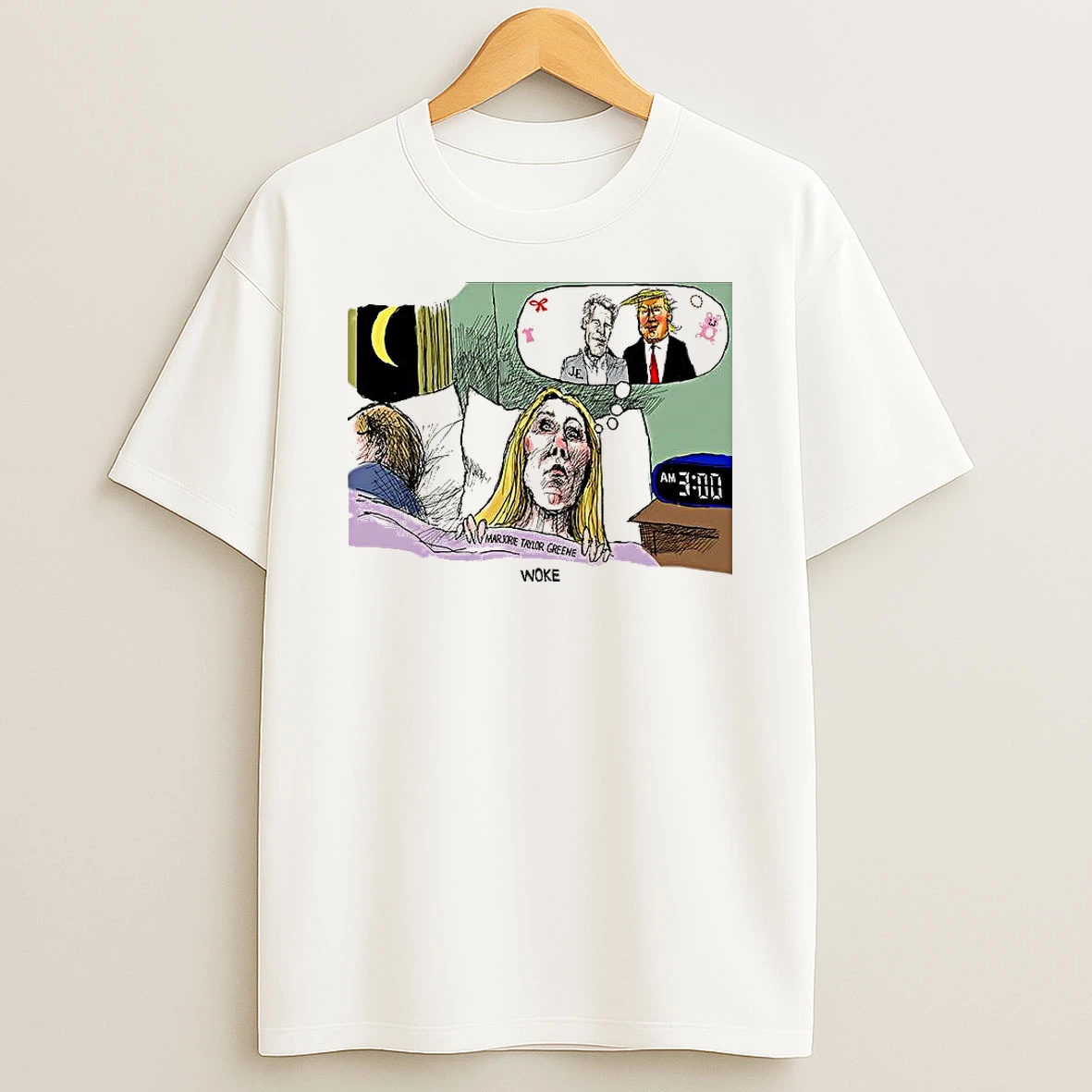 Marjorie Taylor Greene Woke At 3 A M And Thinking About Trump And Bush Caricature Shirts