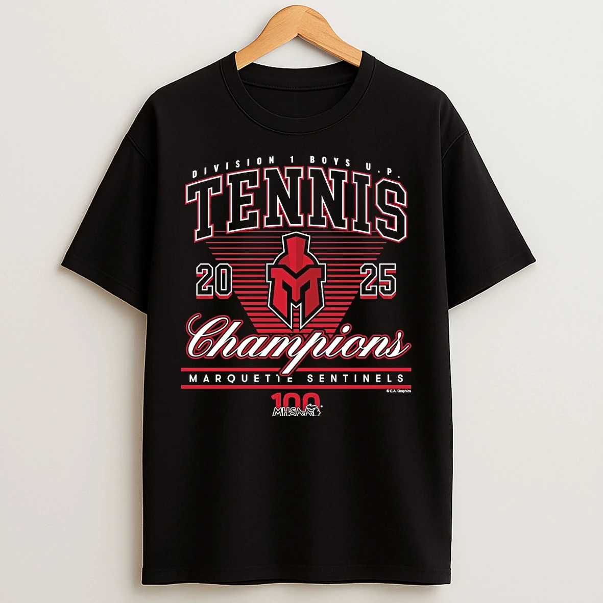 Marquette Sentinels 2025 Boys Up Tennis D1 Champions T Shirts