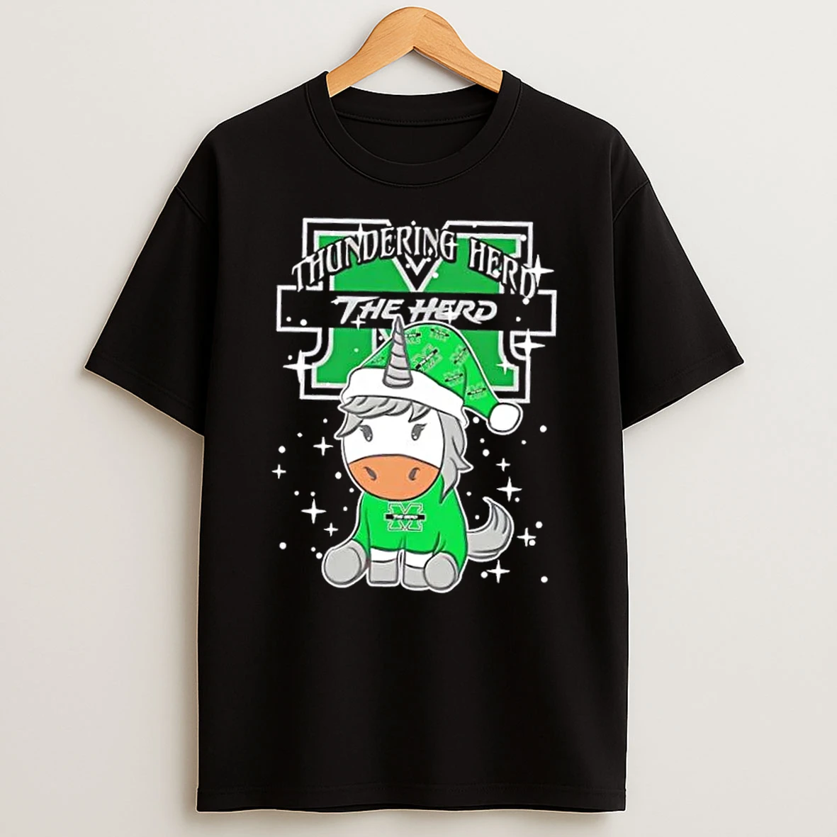 Marshall Thundering Herd Football X Unicorn Merry Christmas Shirts