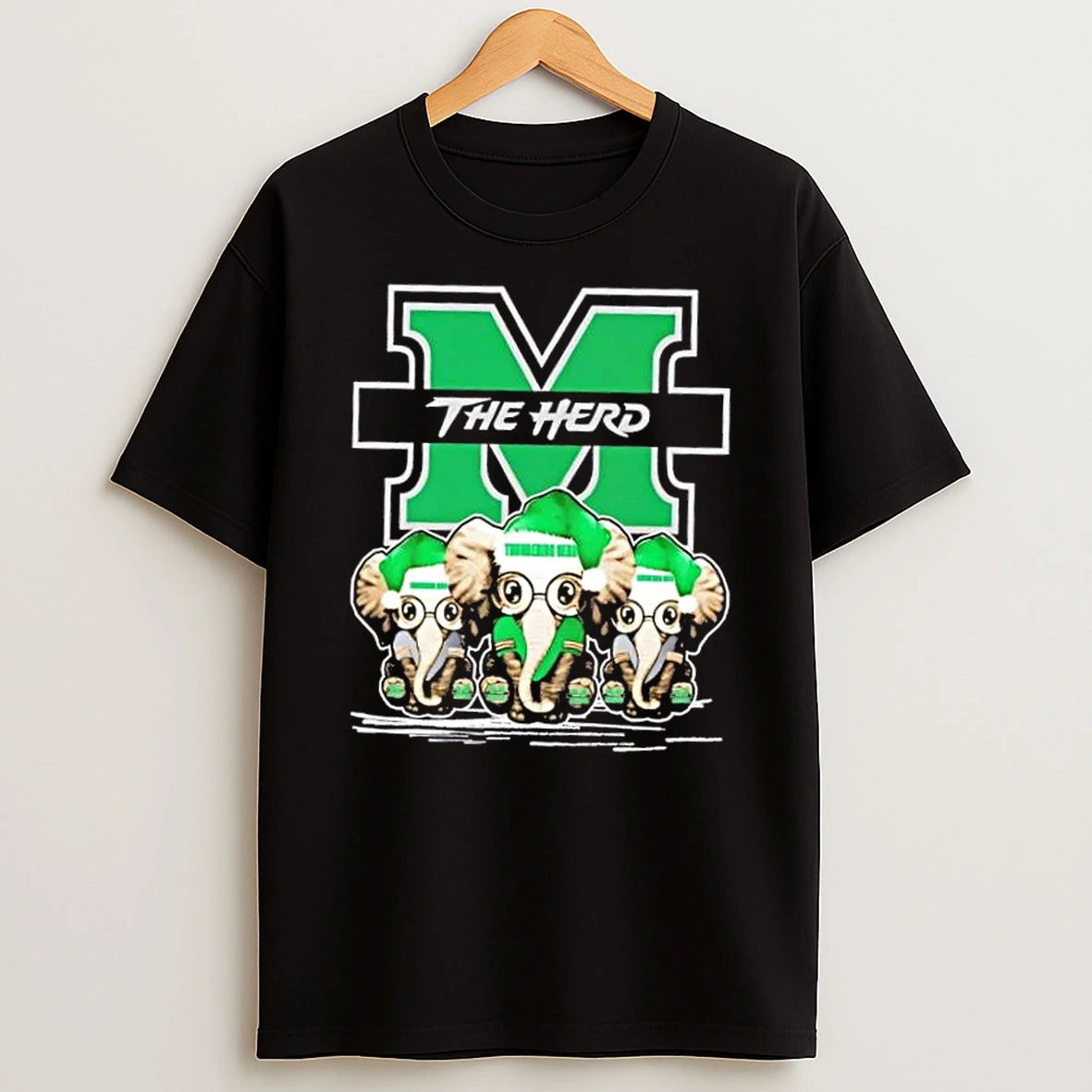 Marshall Thundering Herd X Elephants Santa Hat Merry Christmas Shirts