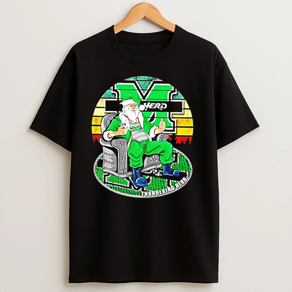 Marshall Thundering Herd X Santa Claus Christmas Vintage T Shirts