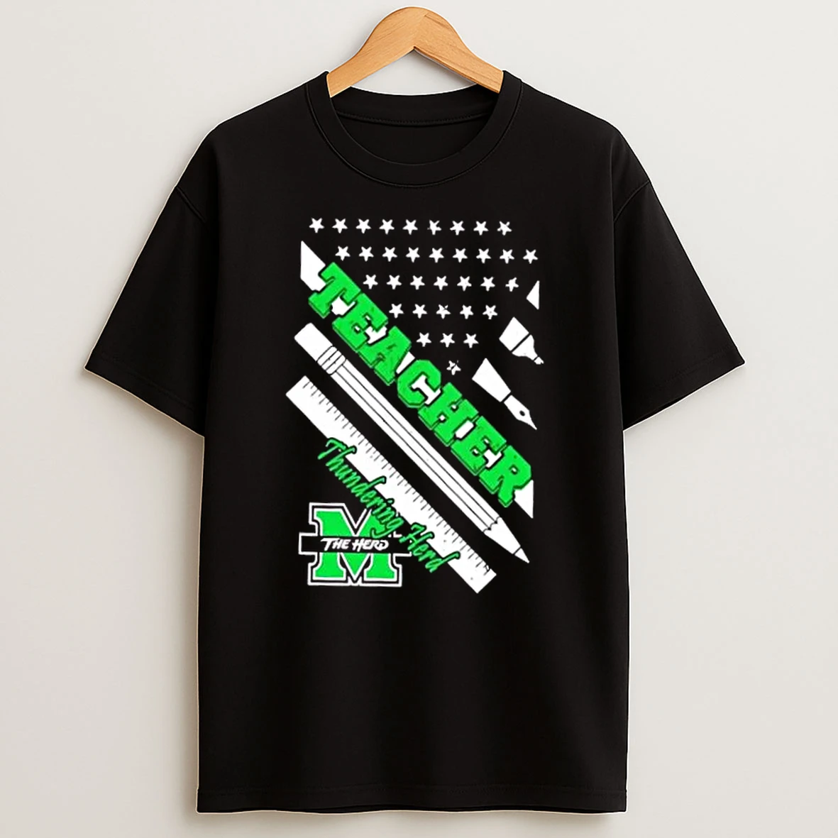 Marshall Thundering Herd X Teacher American Flag Shirts