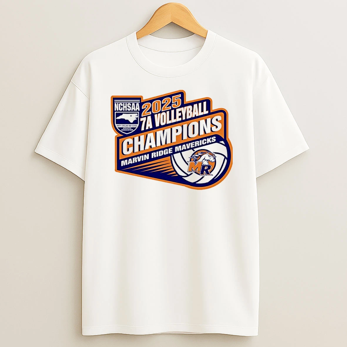 Marvin Ridge Mavericks 2025 Nchsaa 7a Volleyball Champions Shirts