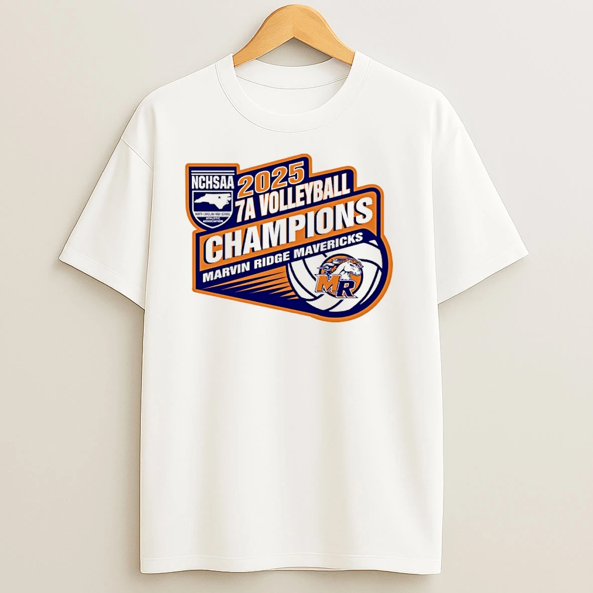 Marvin Ridge Mavericks 2025 Nchsaa 7a Volleyball Champions T Shirts