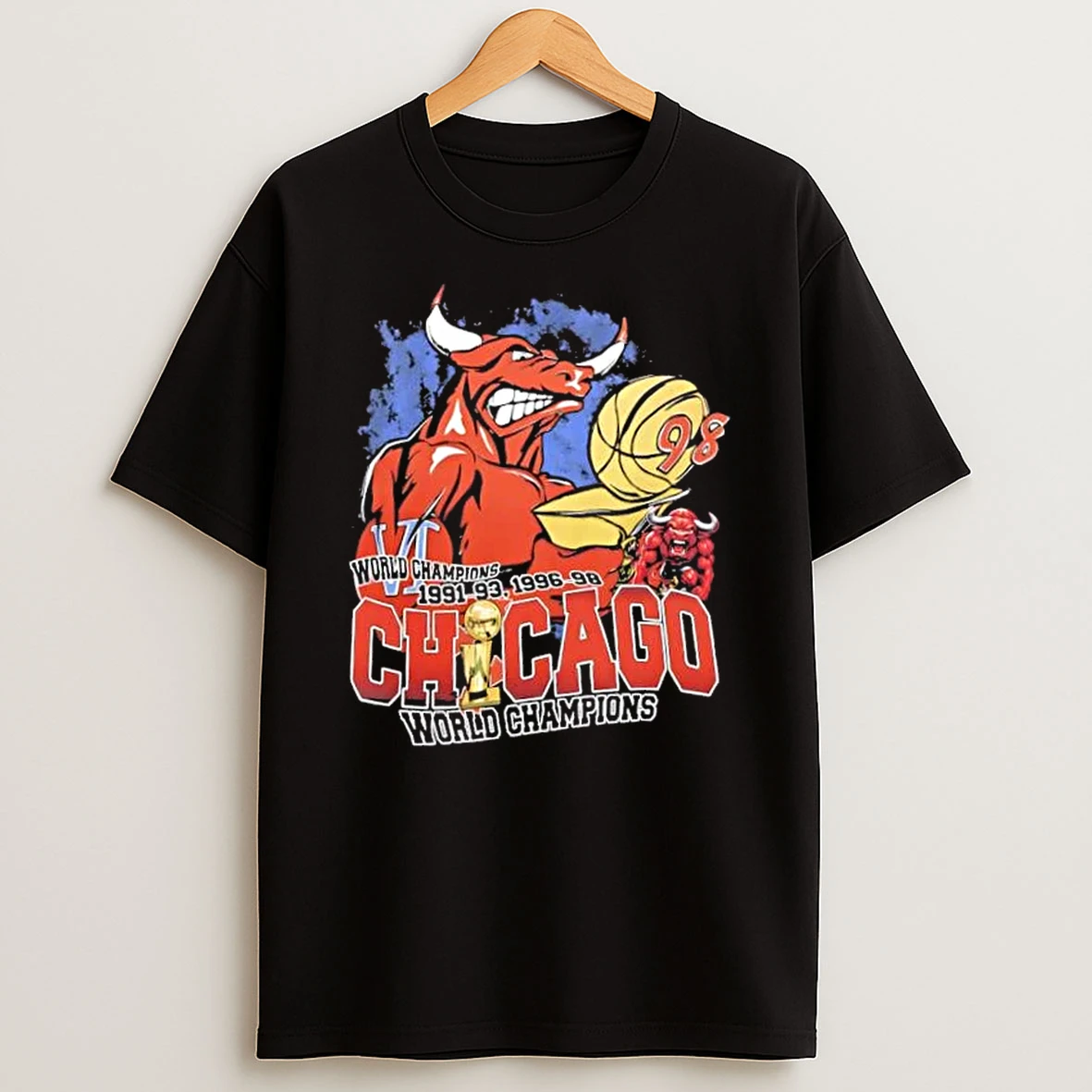 Mascot Chicago Bulls 6 Time World Champions Shirts