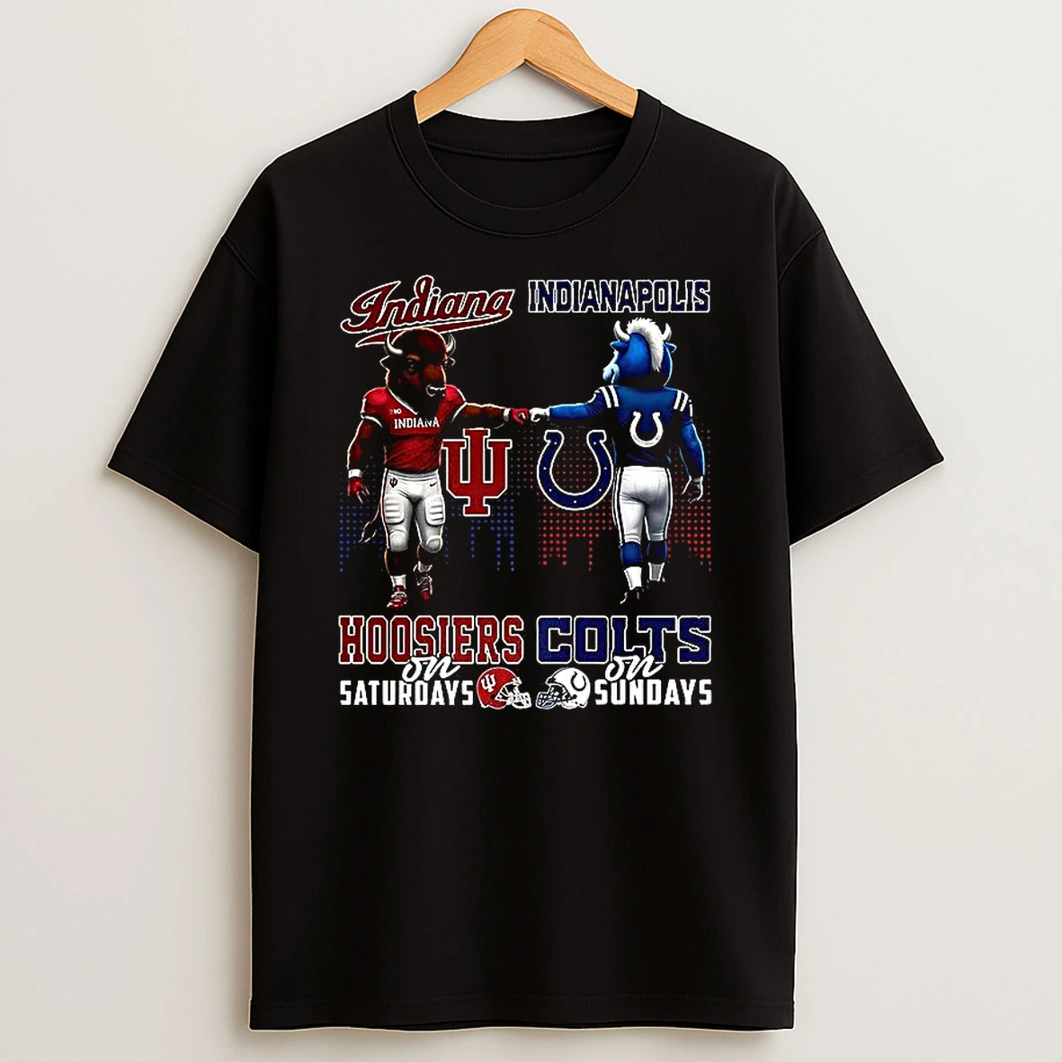 Mascot Indiana Hoosiers On Saturdays And Indianapolis Colts And Sundays Shirts