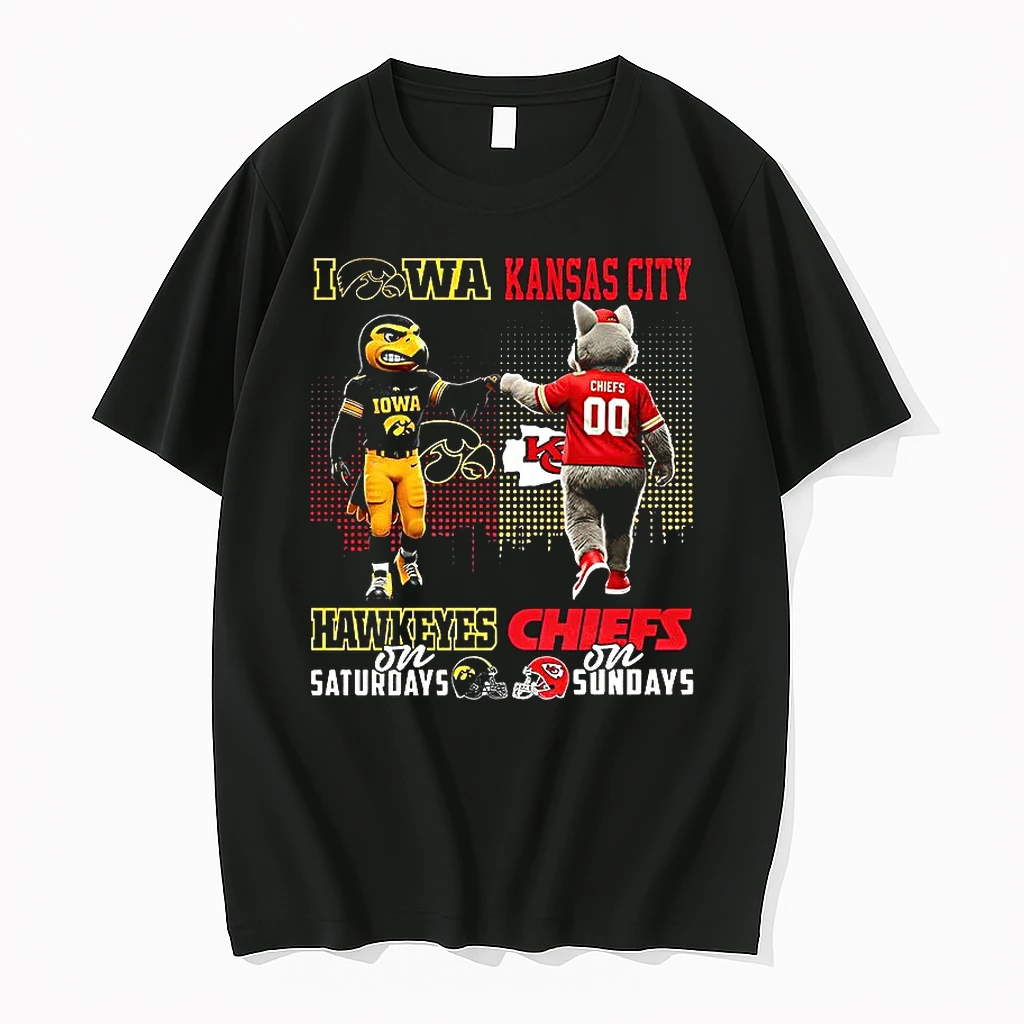 Mascot Iowa Hawkeyes On Saturdays And Kansas City Chiefs And Sundays Shirts