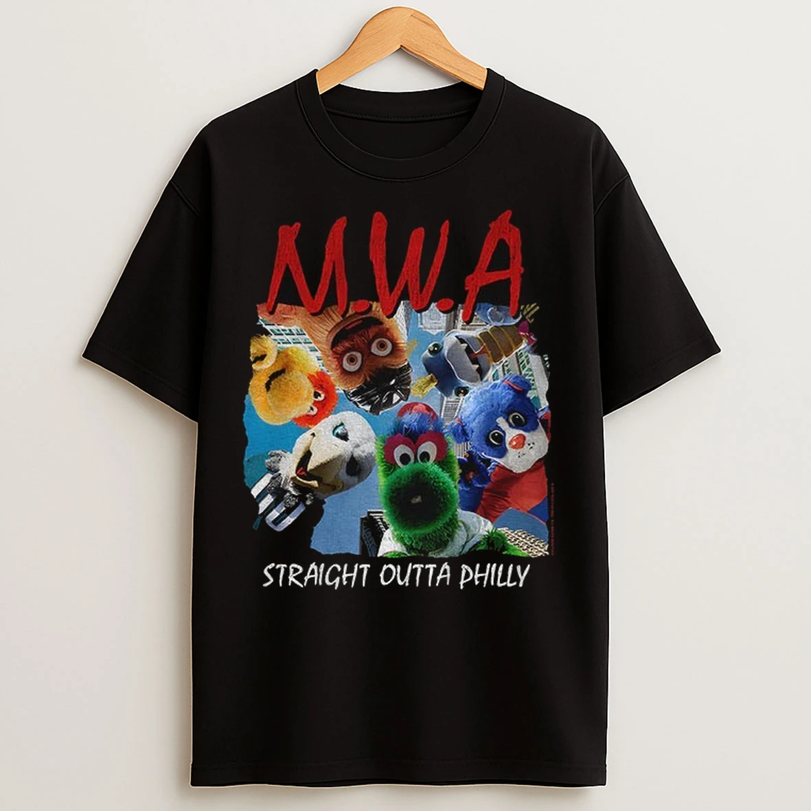 Mascot M W A Straight Outta Philly Sports T Shirts