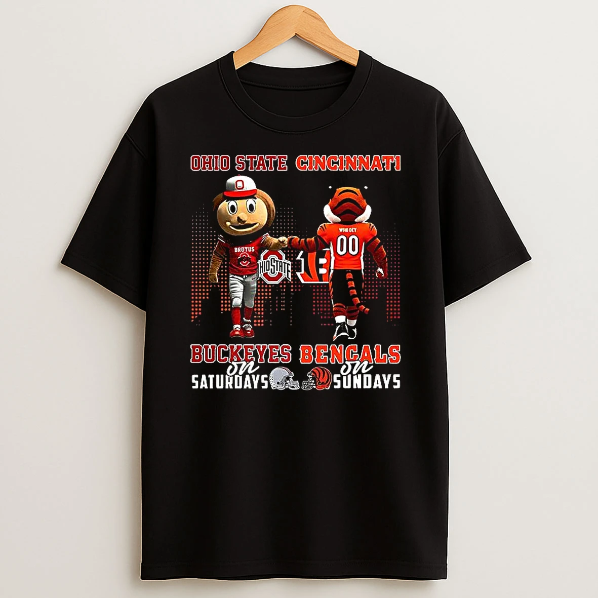 Mascot Ohio State Buckeyes On Saturdays And Cincinnati Bengals And Sundays Shirts