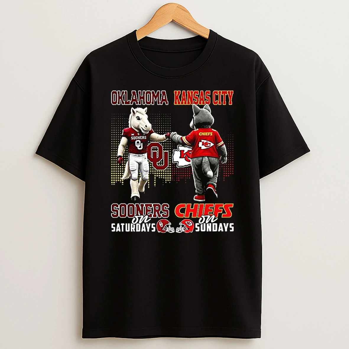 Mascot Oklahoma Sooners On Saturdays And Kansas City Chiefs And Sundays Shirts