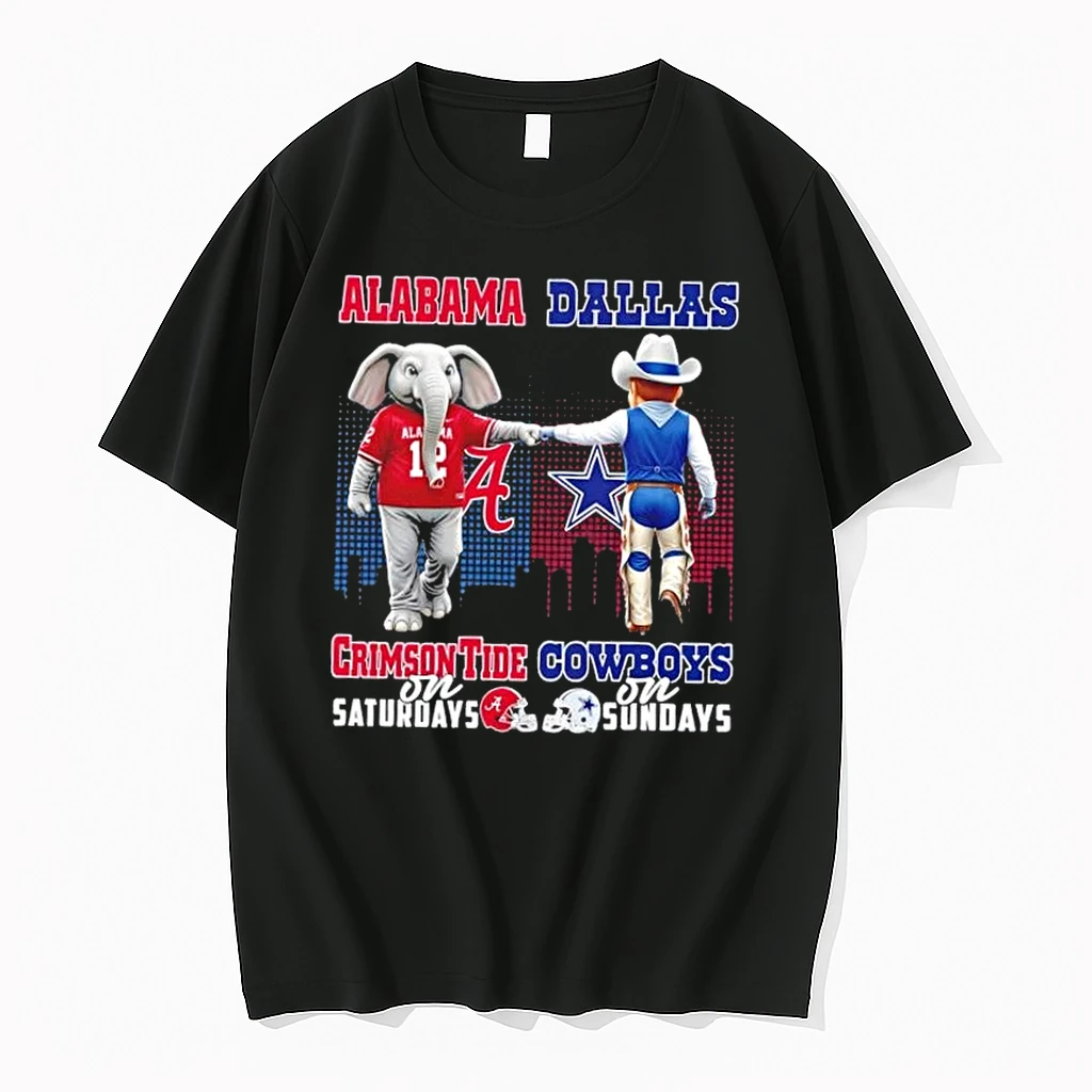 Mascots Alabama Crimson Tide On Saturdays X Dallas Cowboys On Sundays Skyline Shirts