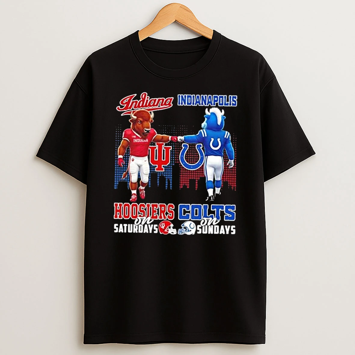 Mascots Indiana Hoosiers On Saturdays X Indianapolis Colts On Sundays Skyline Shirts