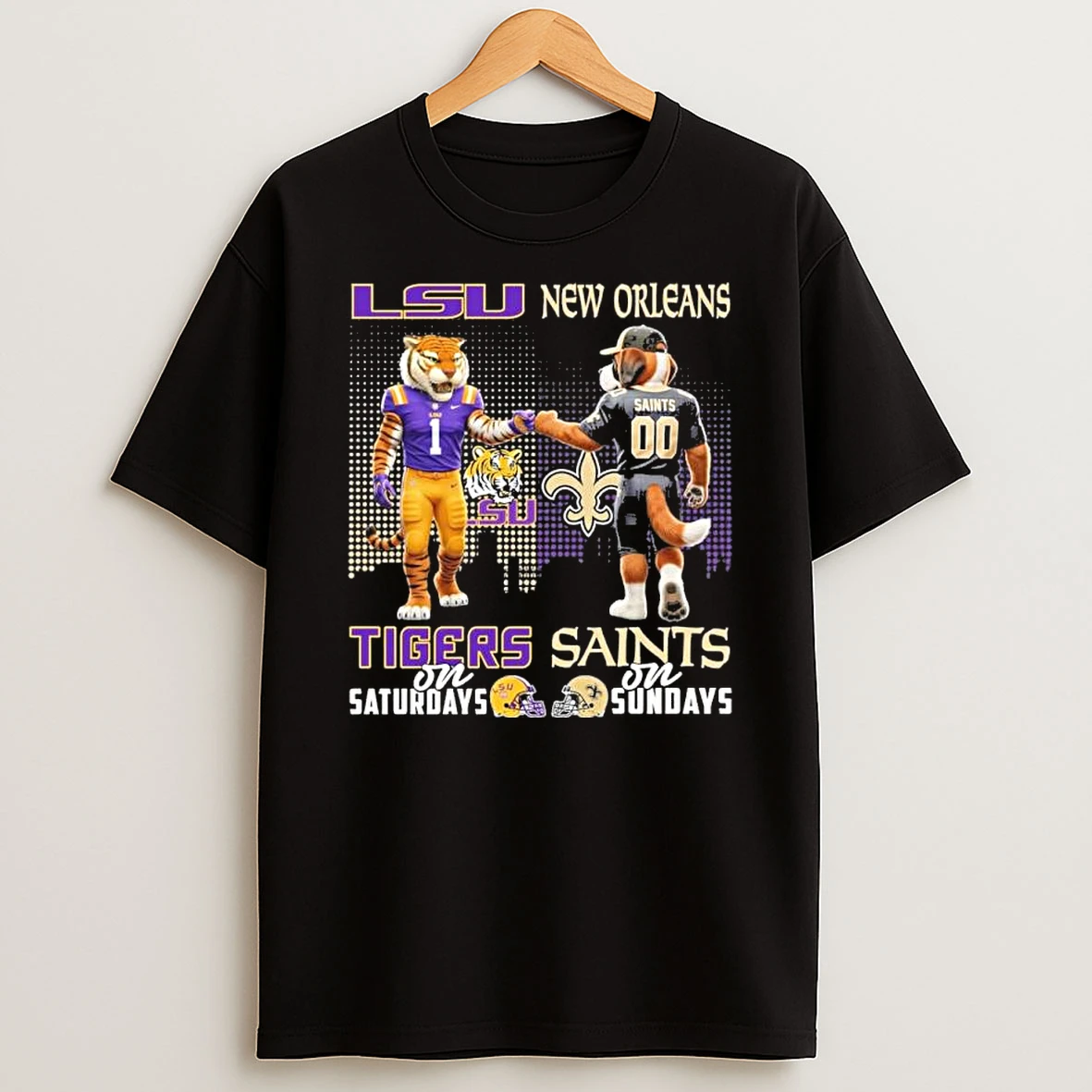 Mascots Lsu Tigers On Saturday And Saints On Sundays Shirts