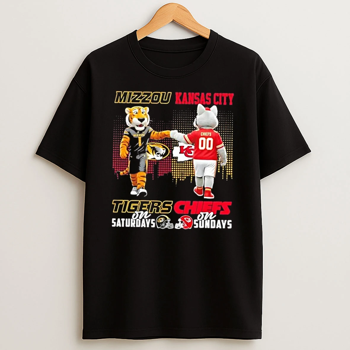 Mascots Missouri Tigers On Saturdays X Kansas City Chiefs On Sundays Skyline Shirts