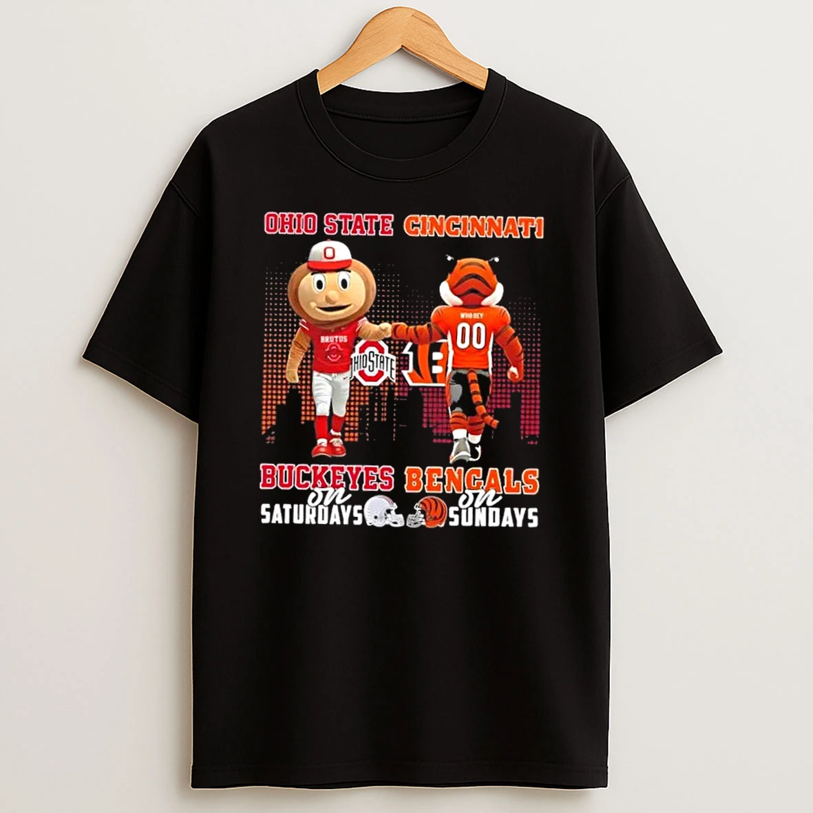 Mascots Ohio State Buckeyes On Saturdays X Cincinnati Bengals On Sundays Skyline Shirts