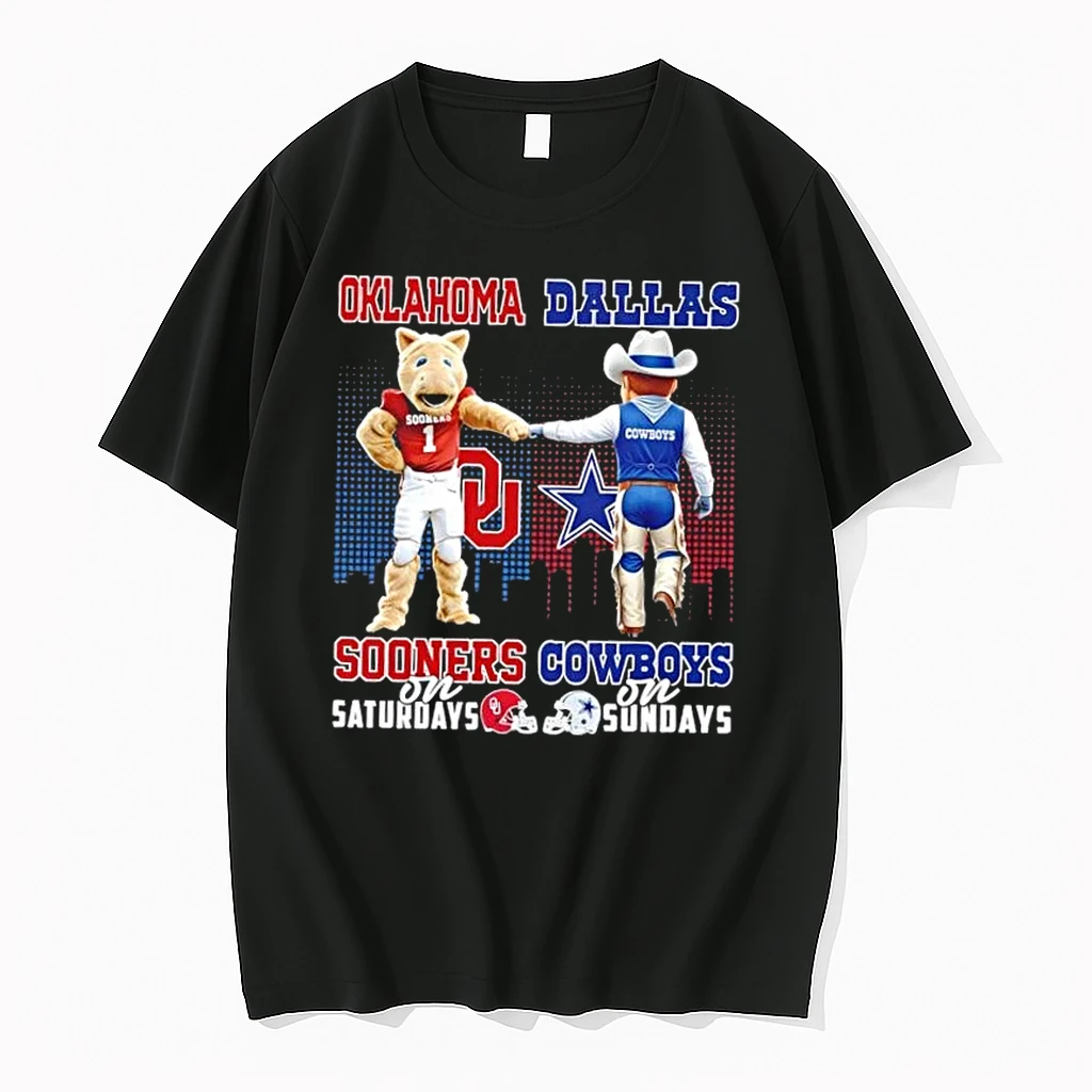 Mascots Oklahoma Sooners On Saturdays X Dallas Cowboys On Sundays Skyline Shirts