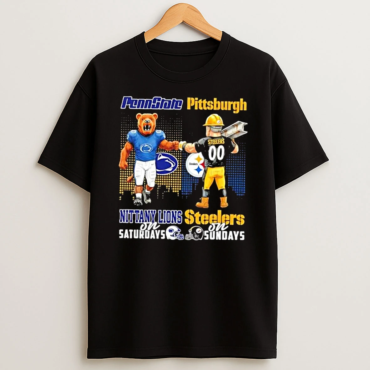 Mascots Penn State Nittany Lions On Saturdays X Pittsburgh Steelers On Sundays Skyline Shirts