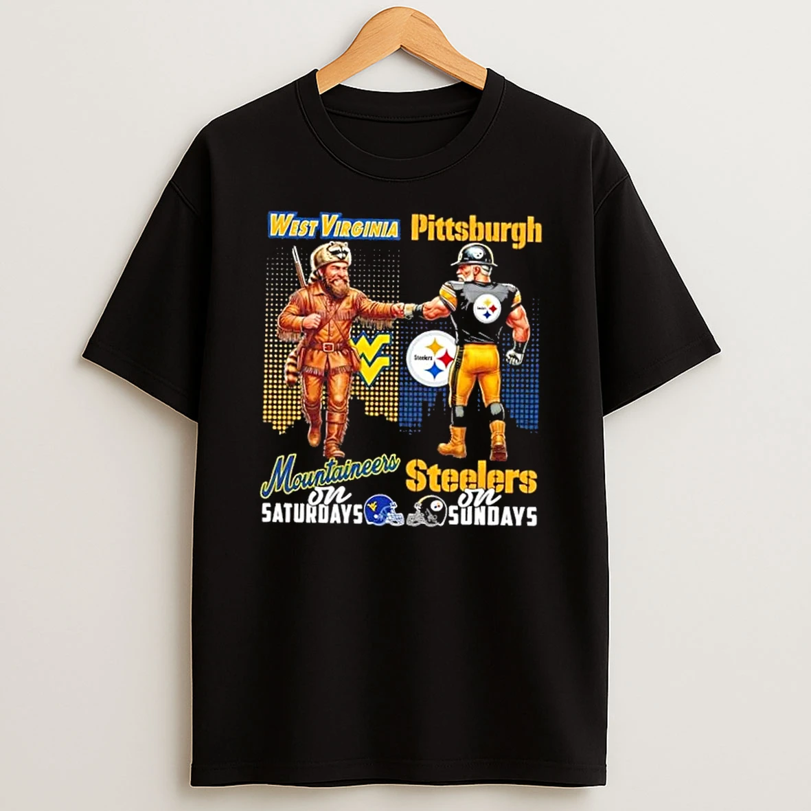 Mascots West Virginia Mountaineers On Saturdays X Pittsburgh Steelers On Sundays Skyline Shirts