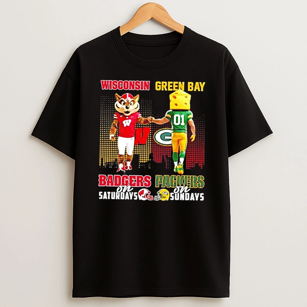Mascots Wisconsin Badgers On Saturdays X Green Bay Packers On Sundays Skyline Shirts