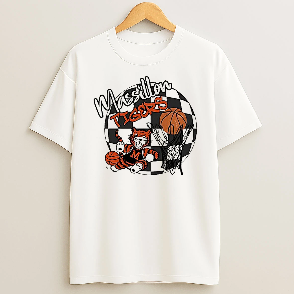 Massillon Tigers Basketball Mascot Checkered Shirts