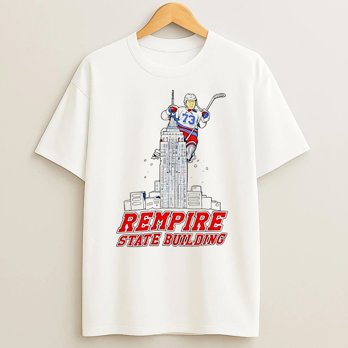 Matt Rempe 73 New York Rangers Empire State Building Shirts