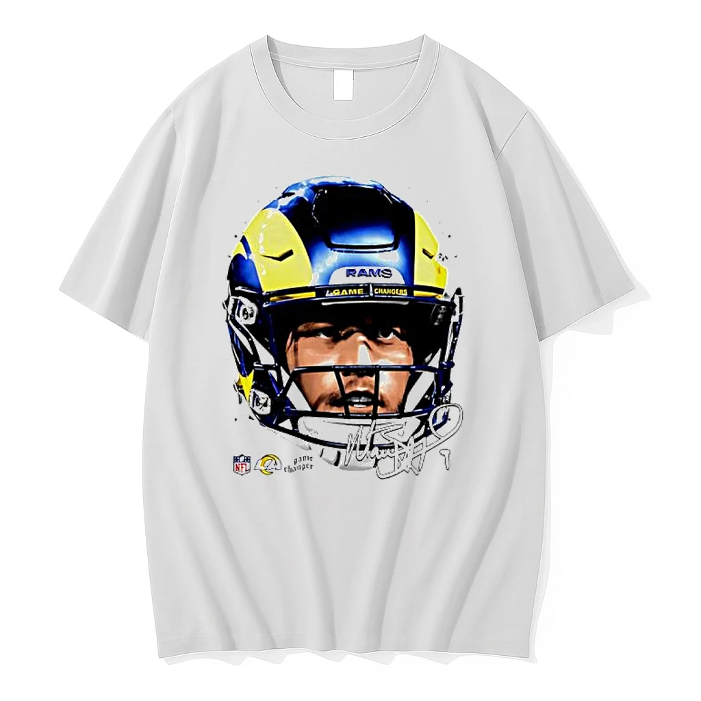 Matthew Stafford Los Angeles Rams Quarterback Helmet Signature Shirts