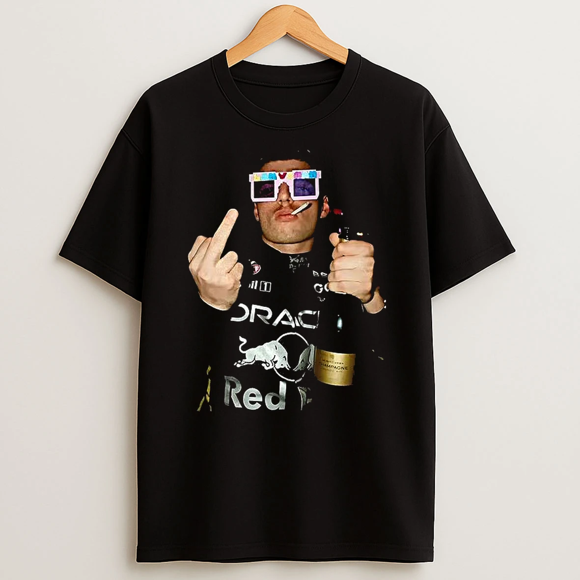 Max Vers Champion Middle Finger Meme Shirts