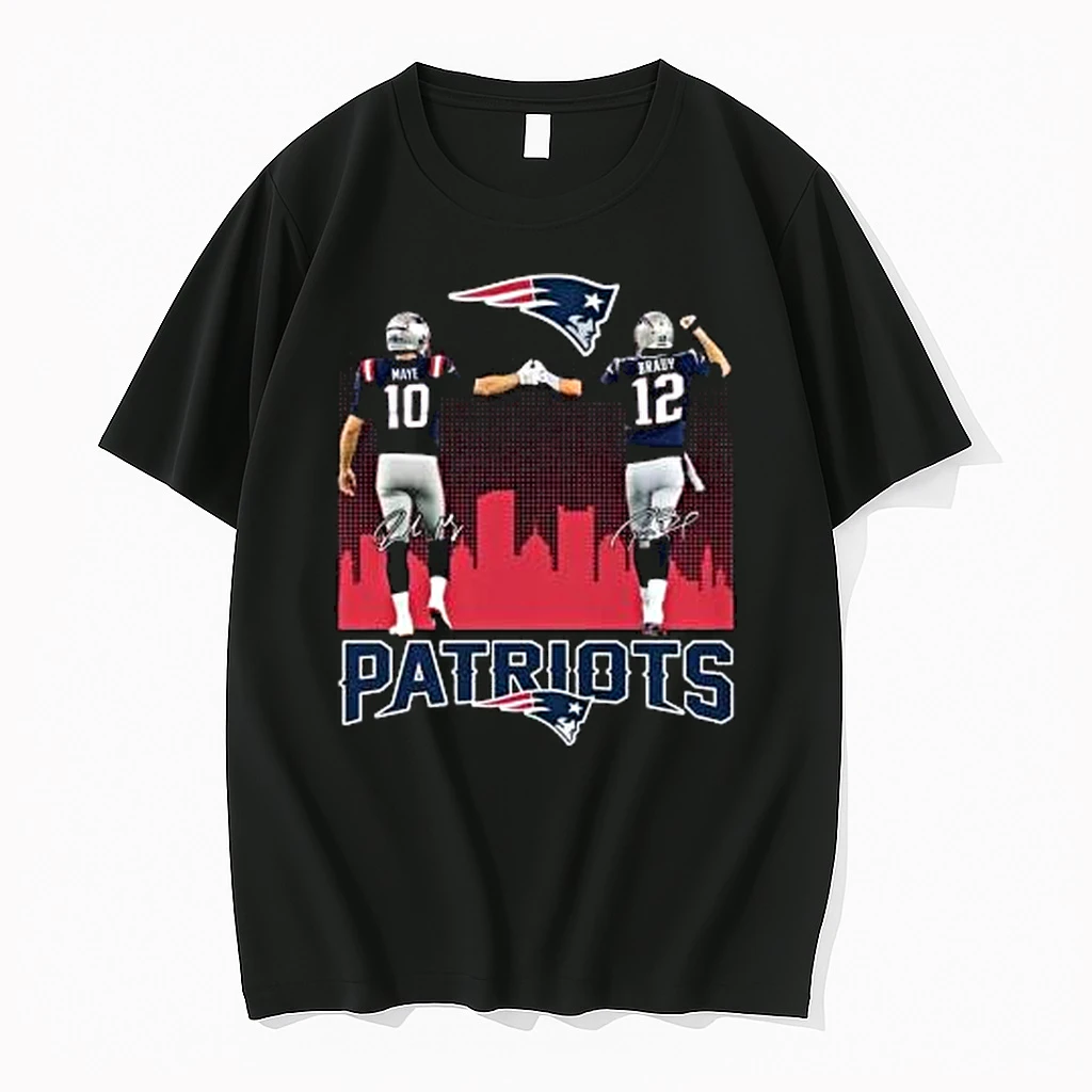 Maye And Brady Patriots Graphic Signature 2025 Shirts