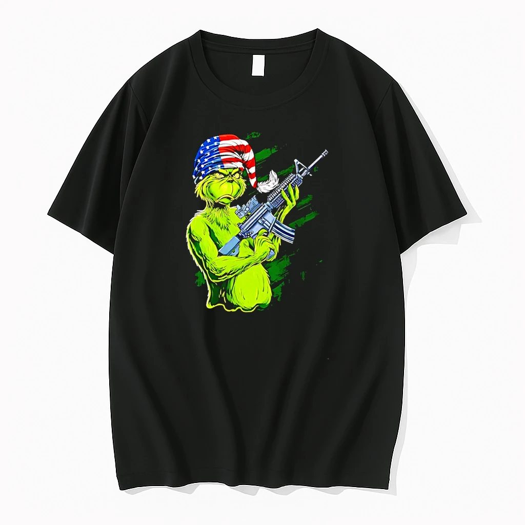 Mean One Grinch Holding Gun Christmas Shirts