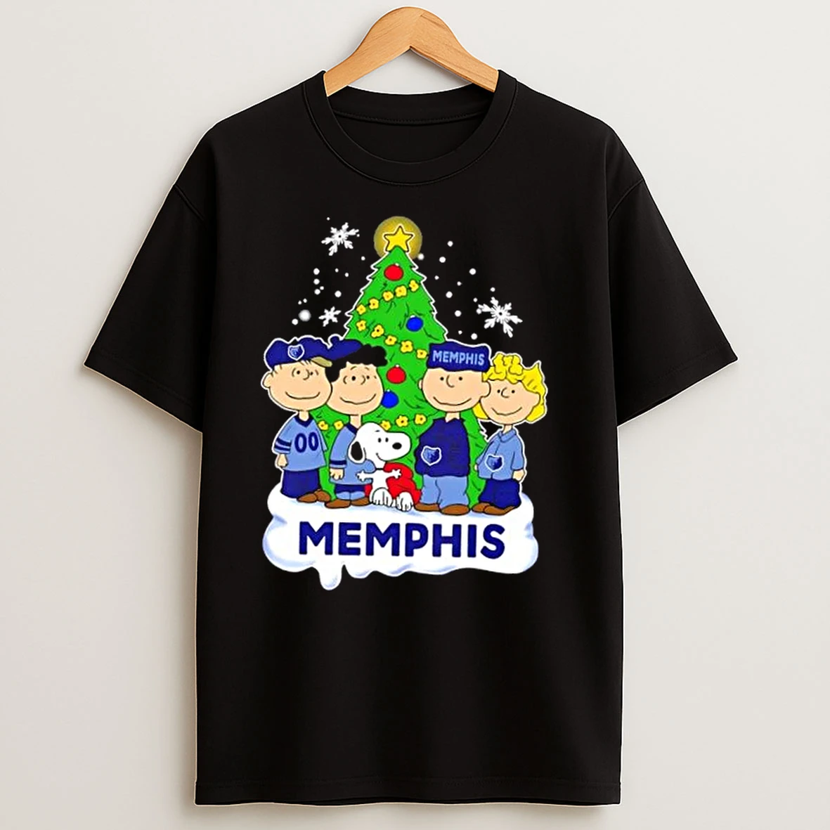 Memphis Grizzlies X Peanuts Snoopy And Friends Christmas Tree T Shirts