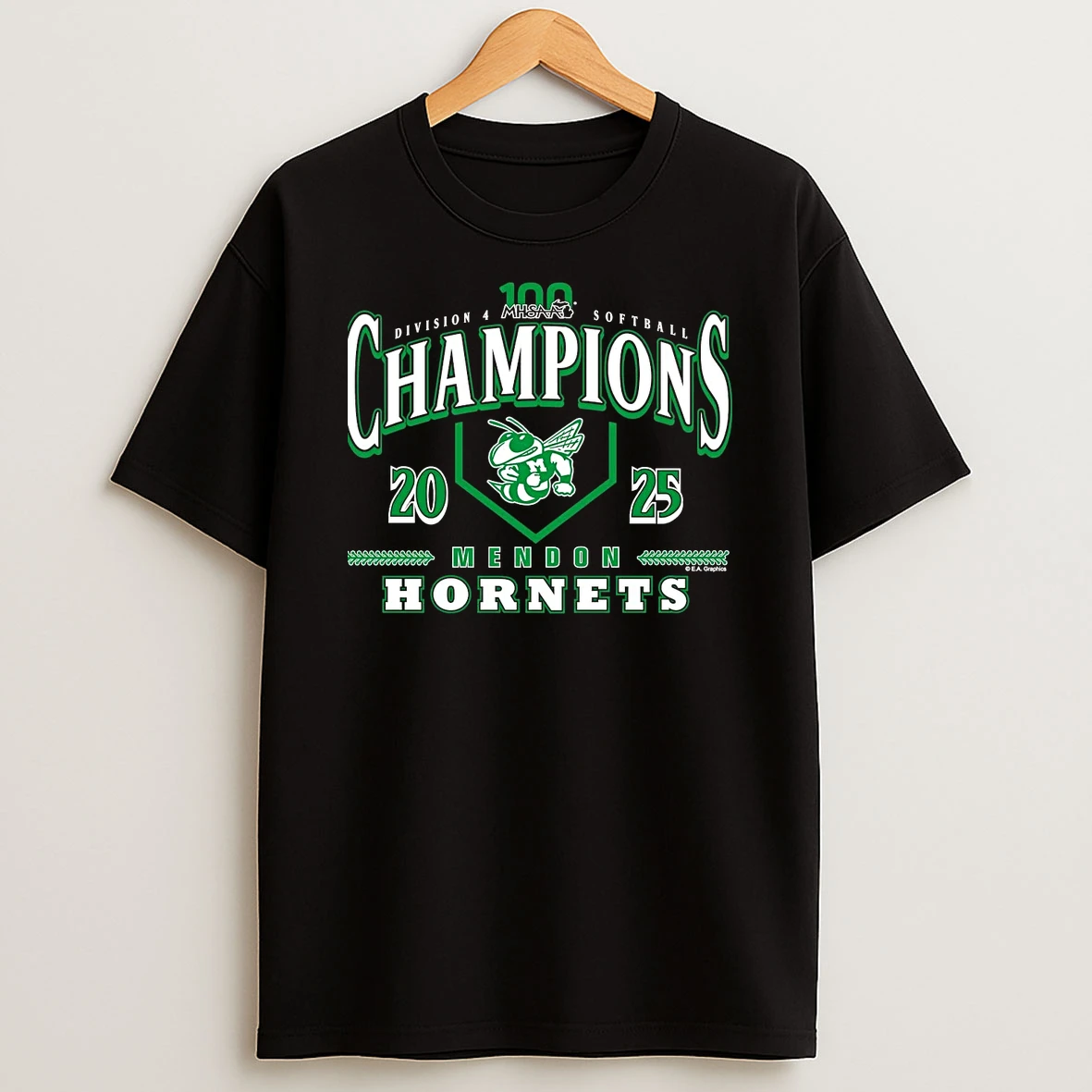 Mendon Hornets 2025 Softball D4 Champions Shirts