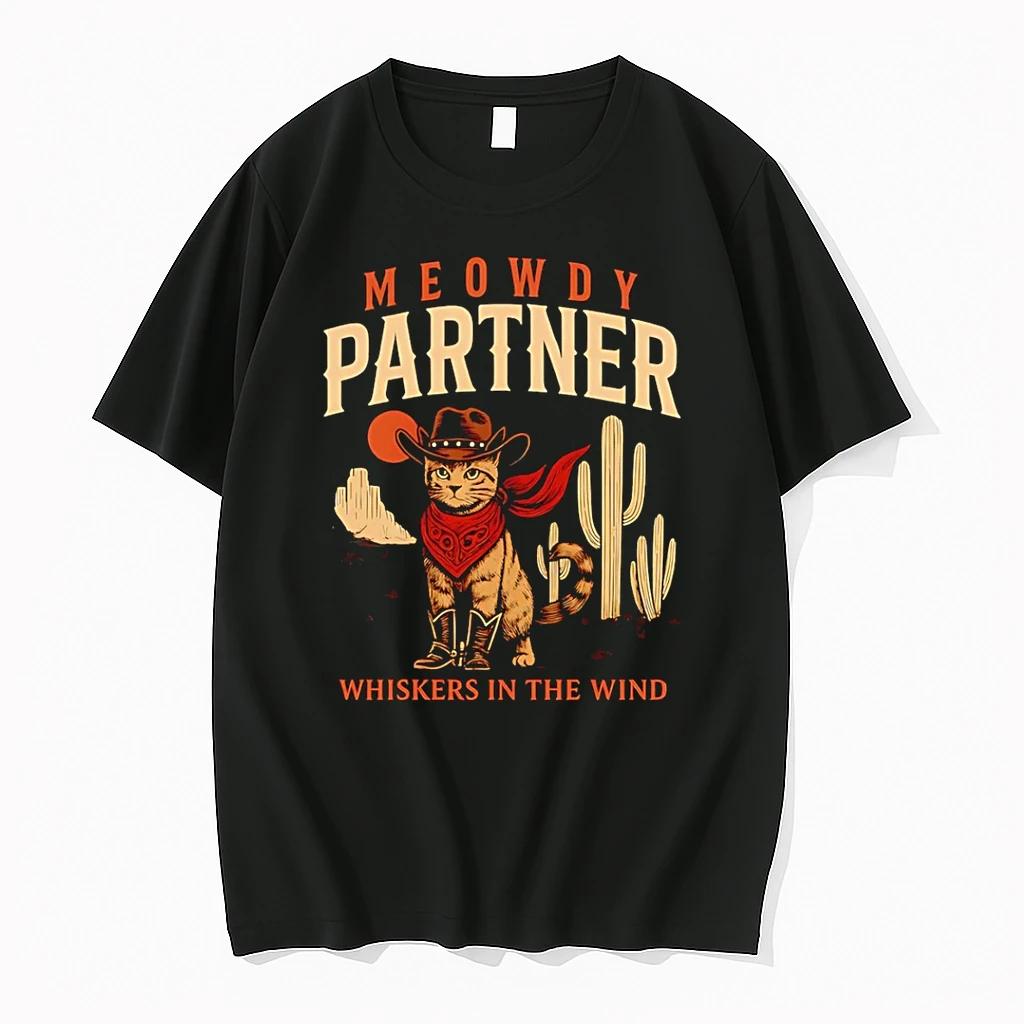Meowdy Partner Whiskers In The Wind Cat Shirts
