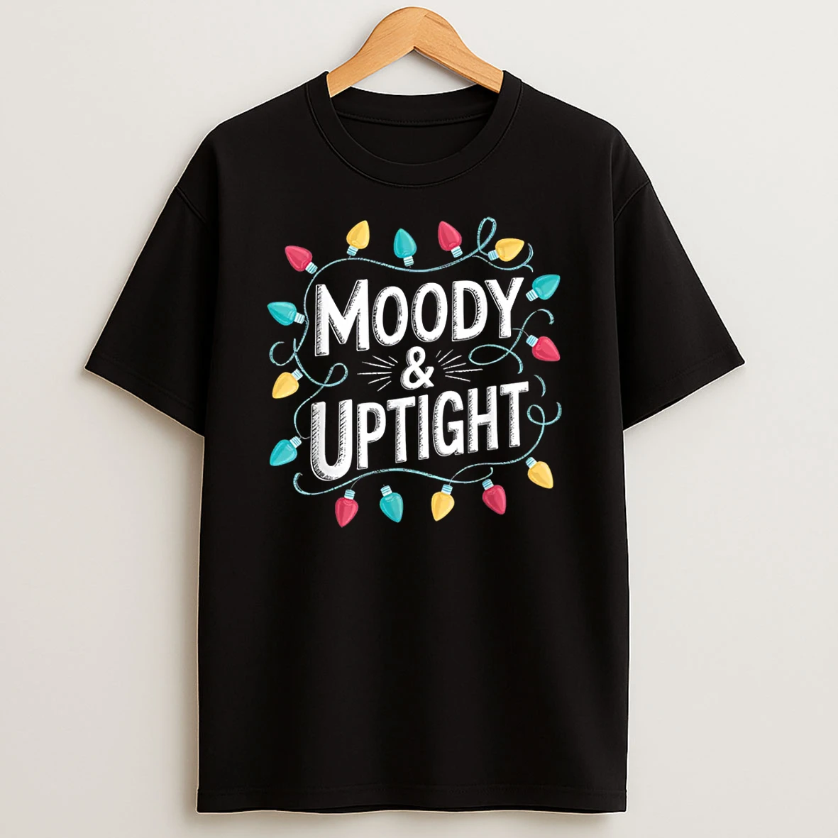 Merry Bright Moody Uptight Matching Couples Christmas Shirts