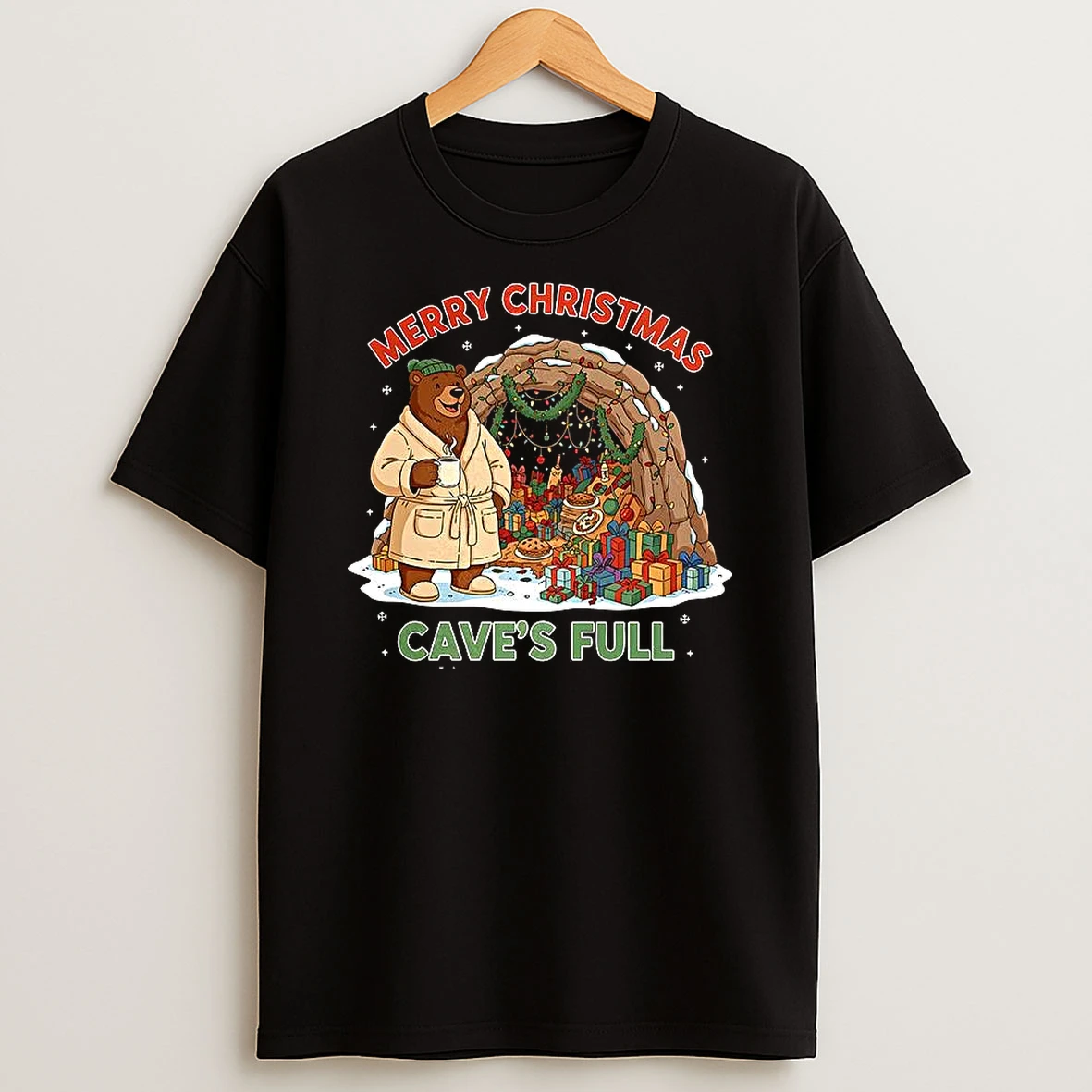 Merry Christmas Bear Caves Full Shirts