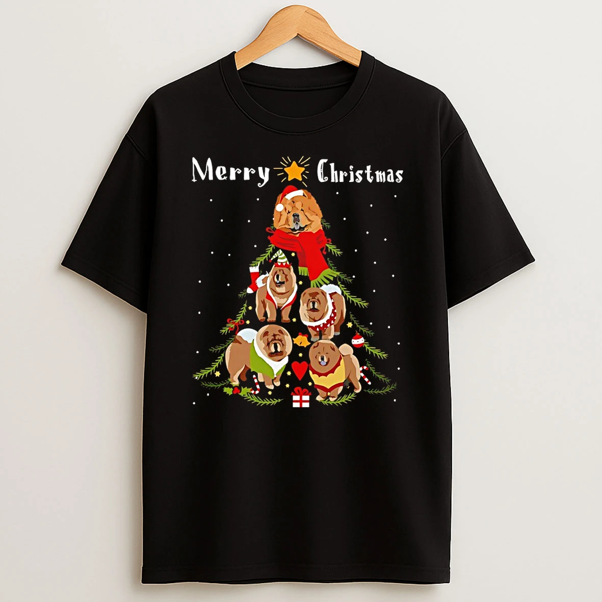 Merry Christmas Chow Chow Tree Shirts
