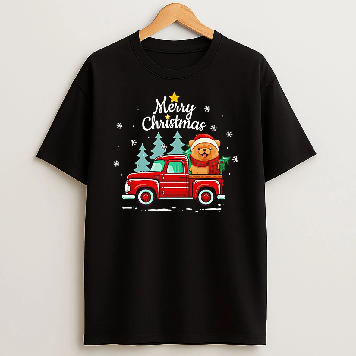 Merry Christmas Chow Chow Truck Shirts