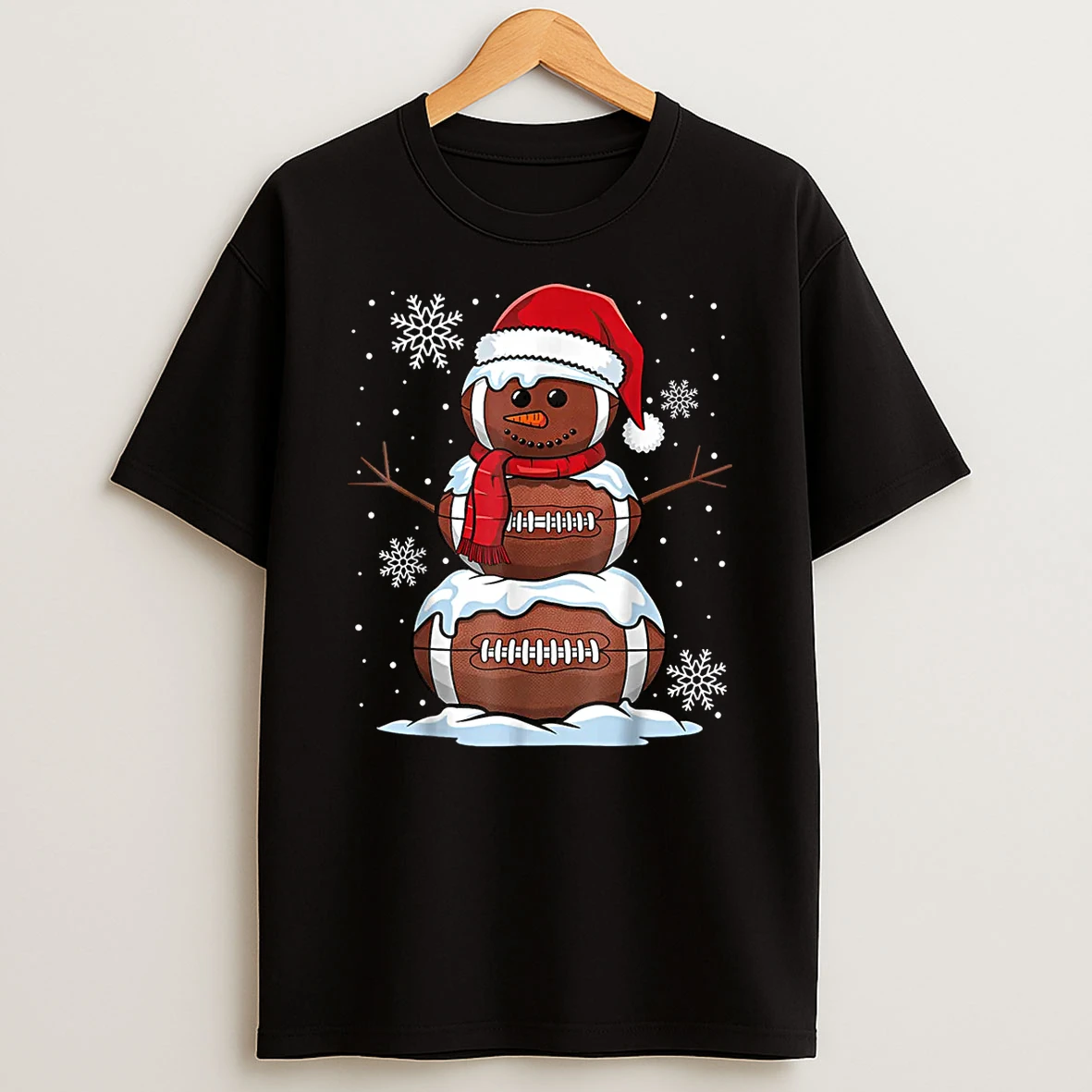 Merry Christmas Football Snowman Holiday Sports Xmas Pajamas Shirts