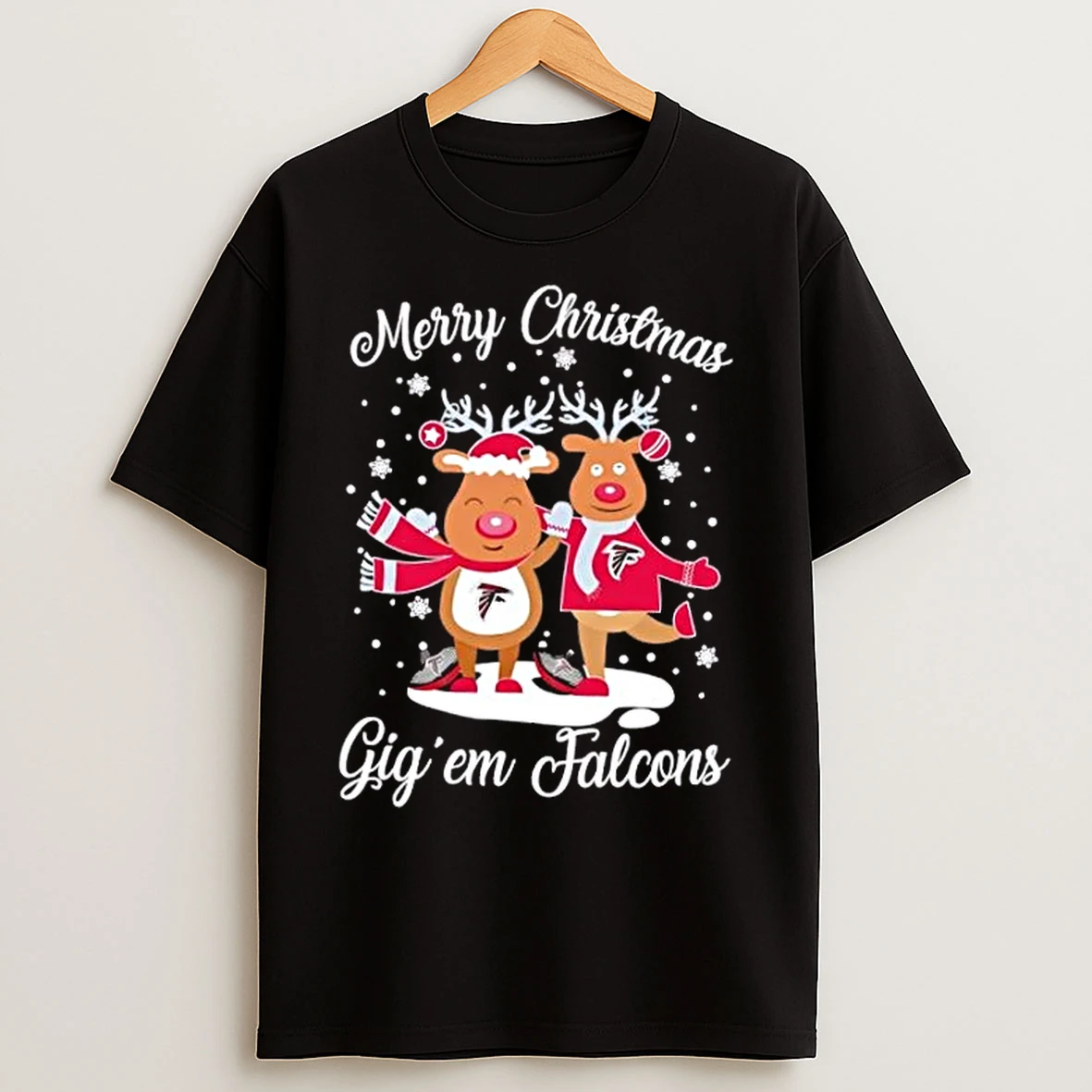 Merry Christmas Gig Em Atlanta Falcons Football T Shirts