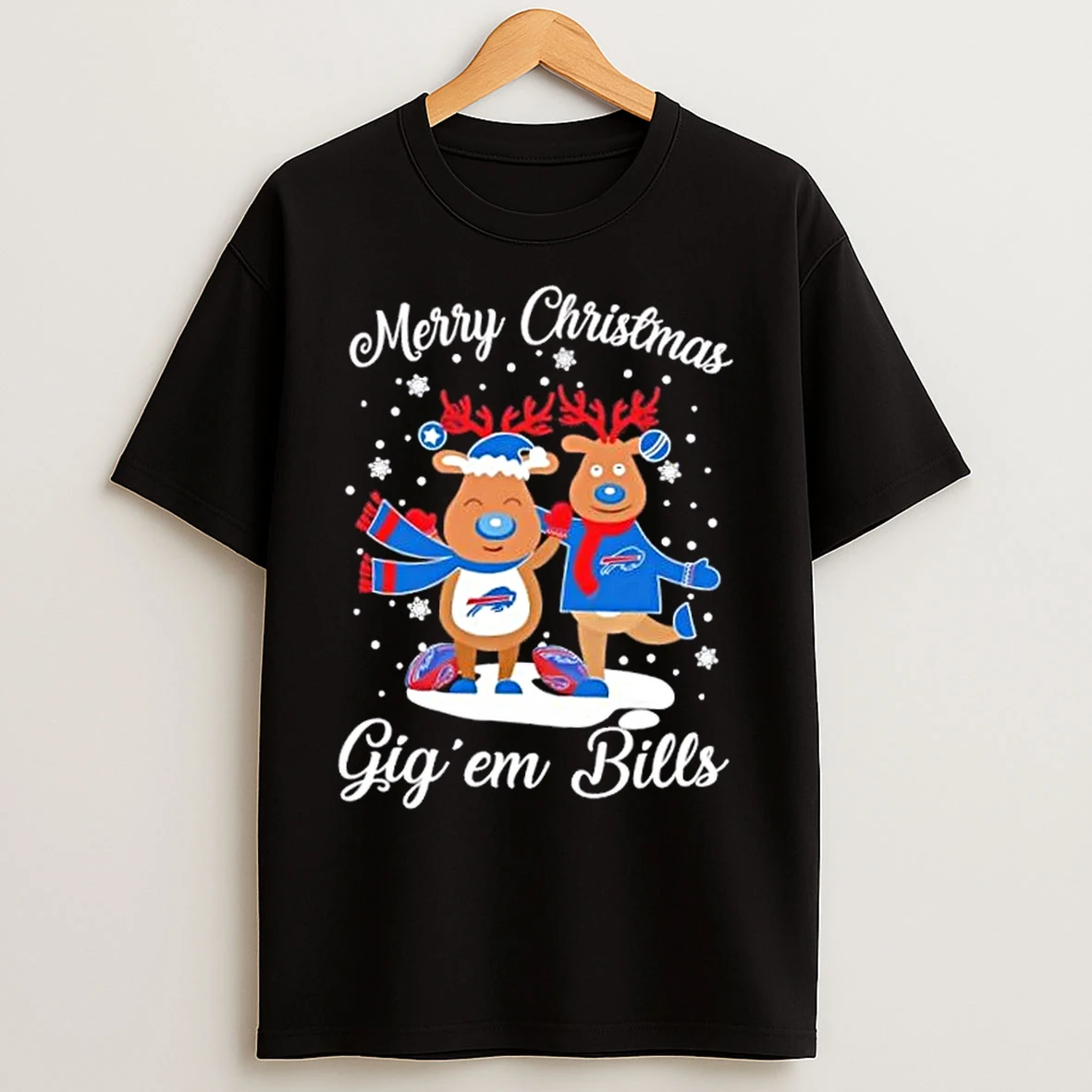 Merry Christmas Gig Em Buffalo Bills Football T Shirts