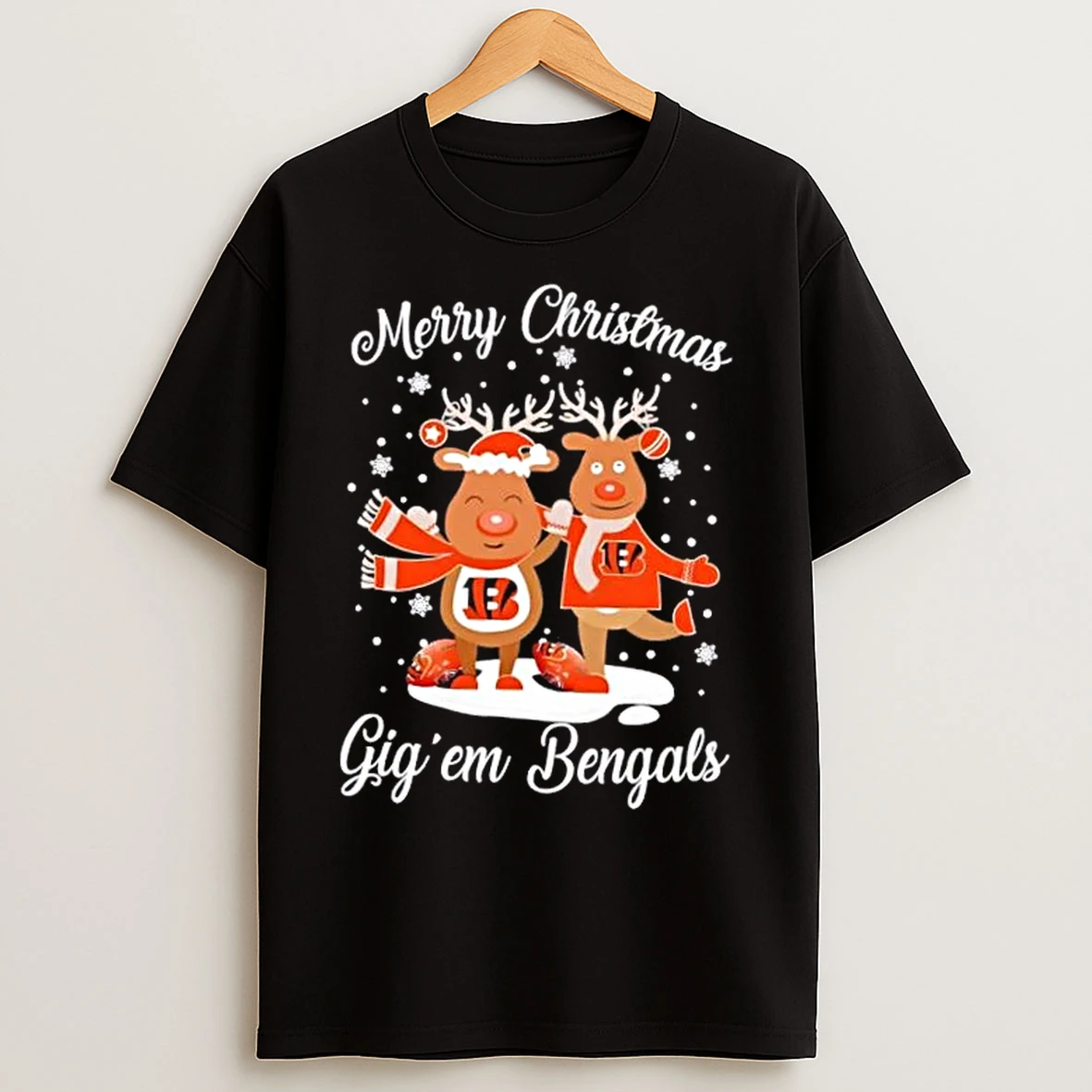 Merry Christmas Gig Em Cincinnati Bengals Football T Shirts