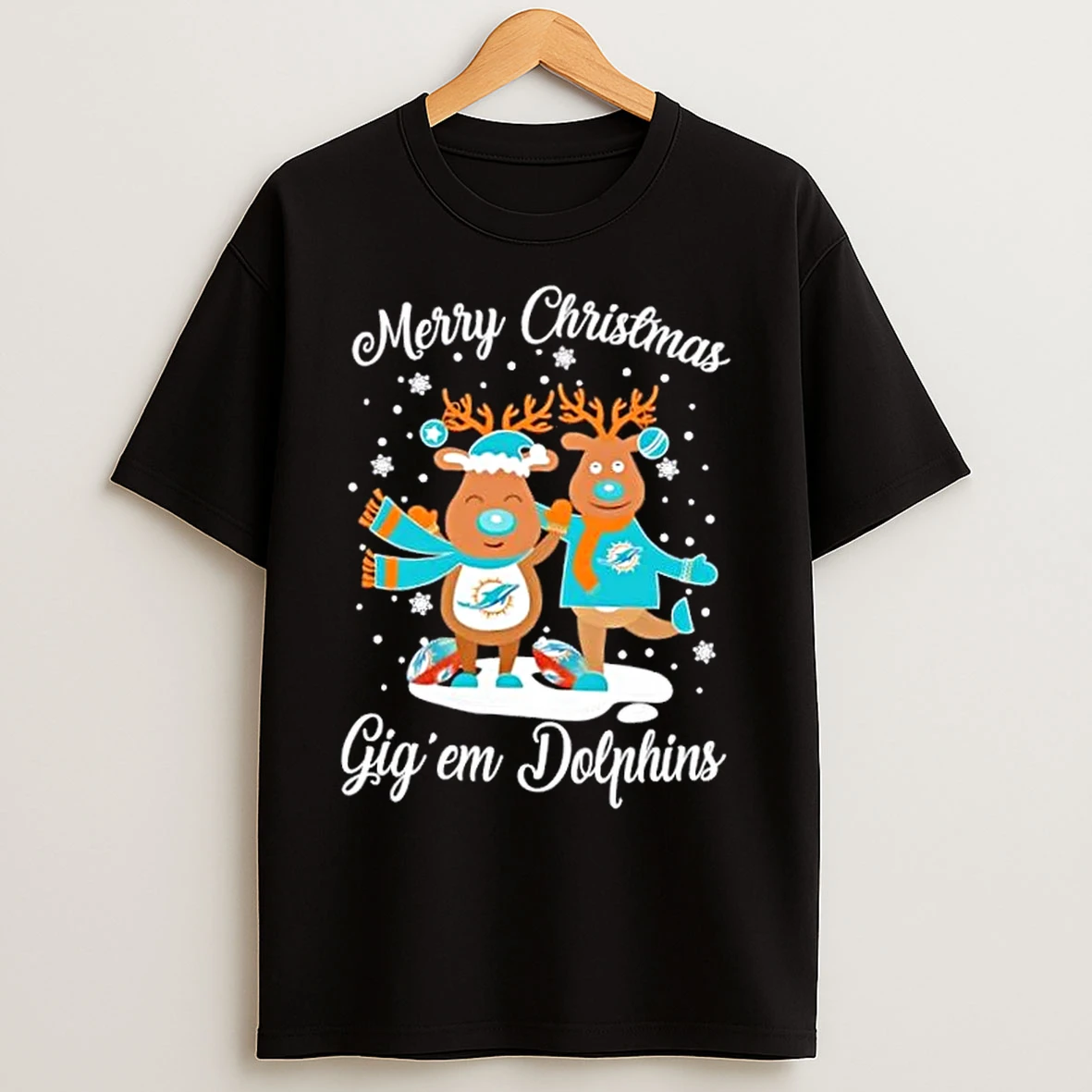 Merry Christmas Gig Em Miami Dolphins T Shirts