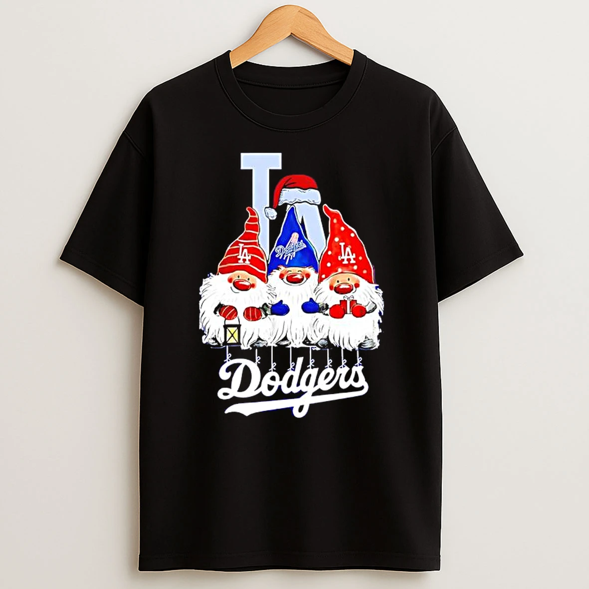 Merry Christmas Gnome La Dodgers Black Shirts