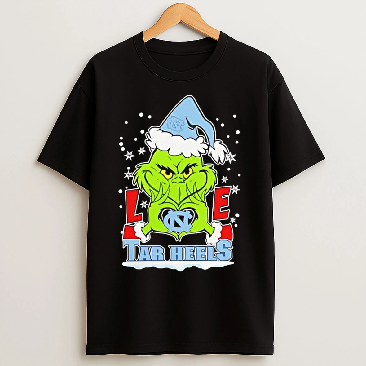 Merry Christmas Grinch Love North Carolina Tar Heels T Shirts