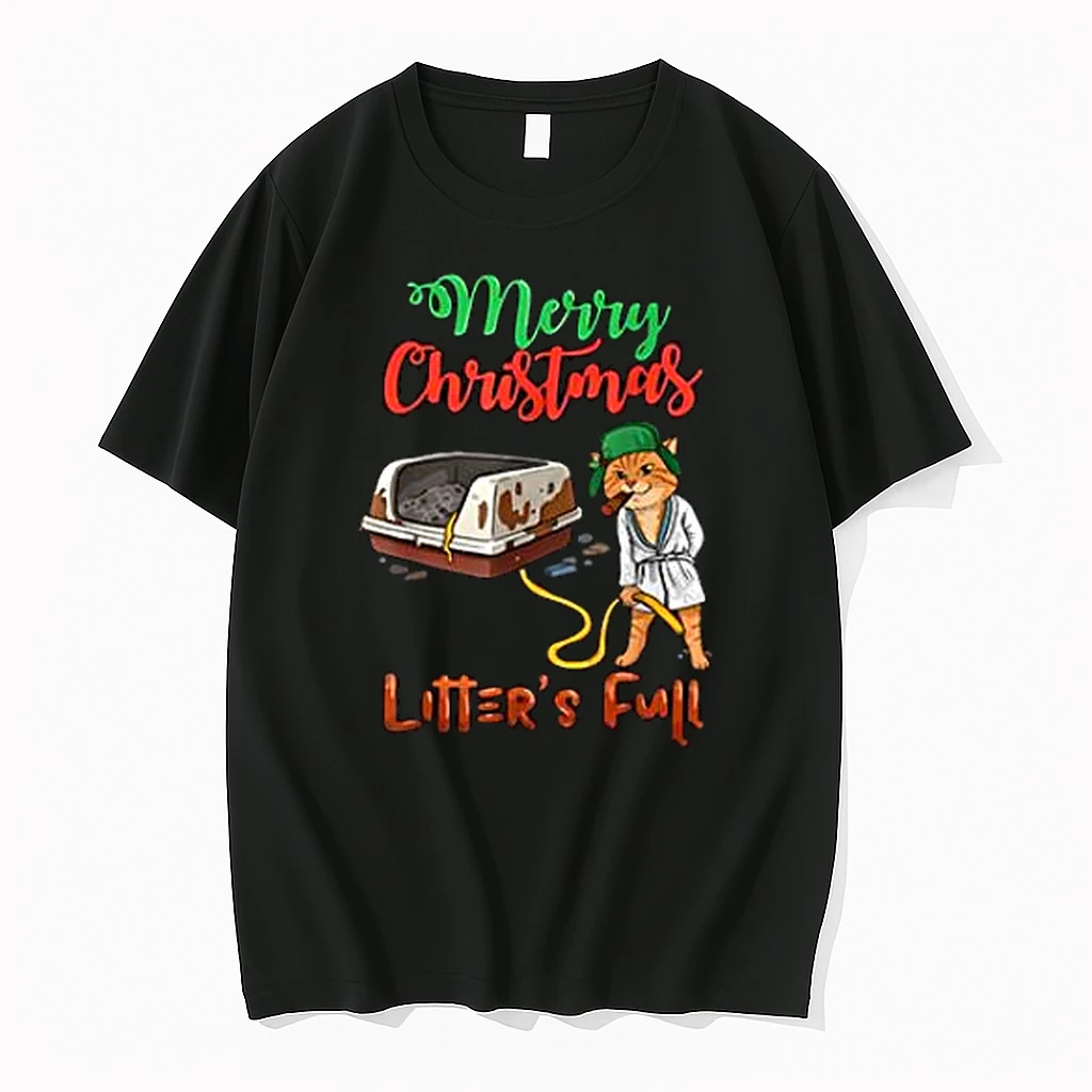 Merry Christmas Litters Full Funny Cat Lovers 2025 Shirts