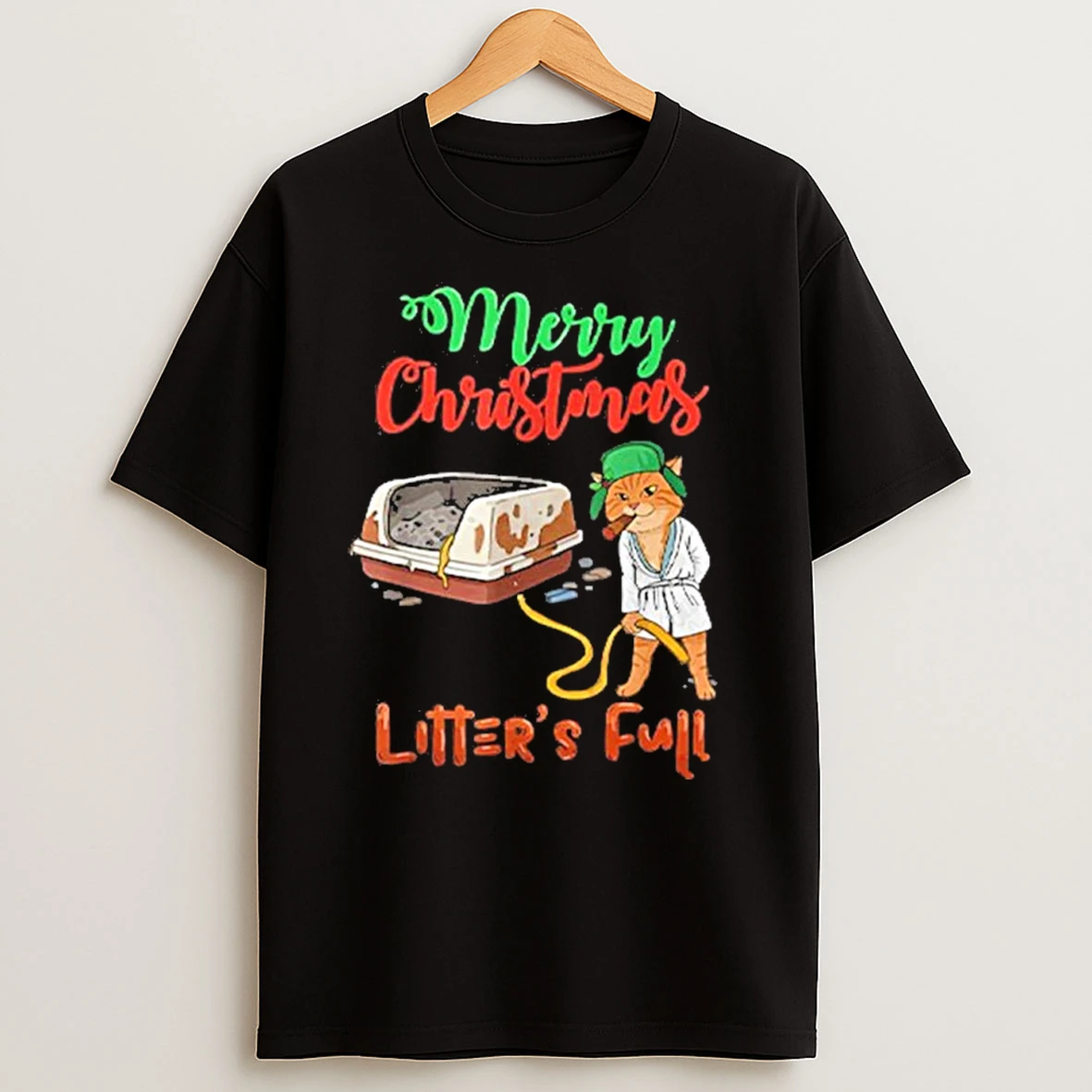 Merry Christmas Litters Full Funny Cat Lovers T Shirts