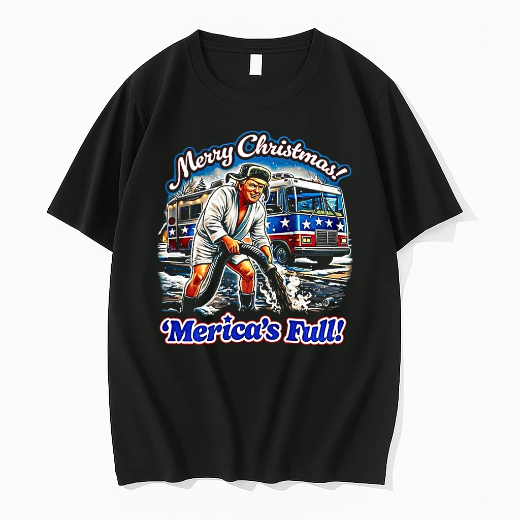 Merry Christmas Mericas Full Trump Cartoon Sarcastic Shirts