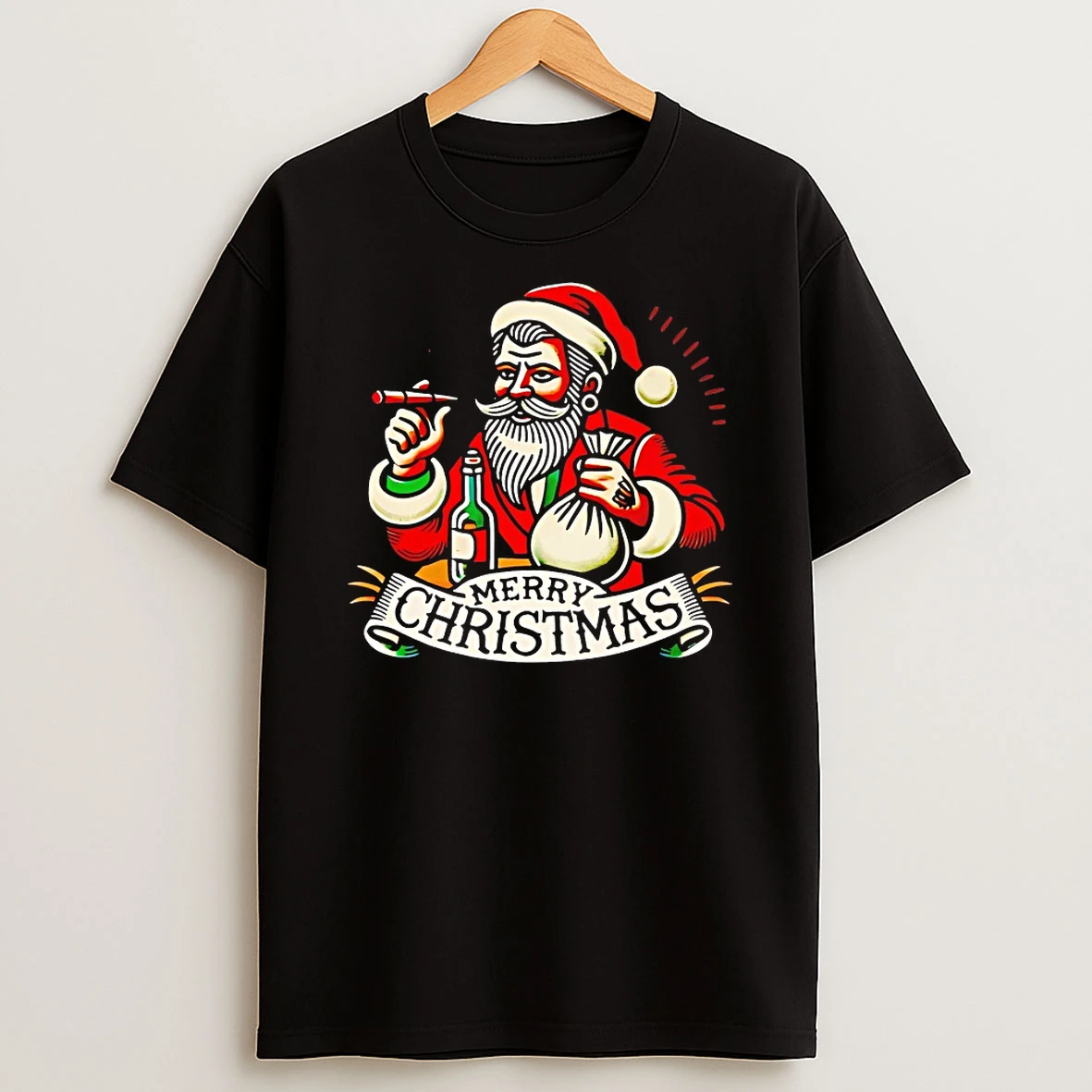 Merry Christmas Santa Cigars Classic Shirts