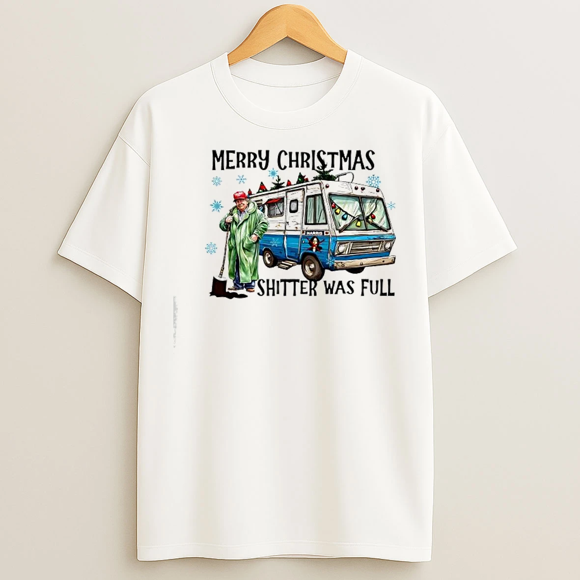 Merry Christmas Shitter Was Full Trump President T Shirts