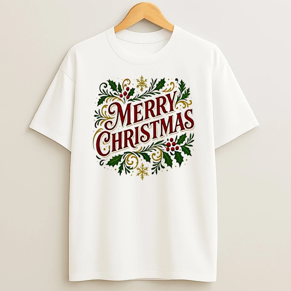 Merry Christmas Cute Patterned Border Shirts