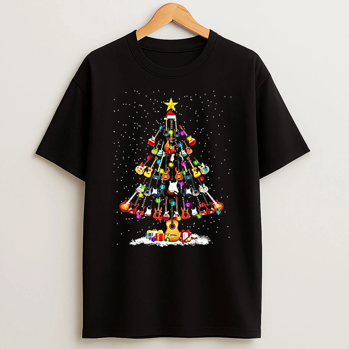 Merry Christmas Tree Guitar Music Lover Shirts